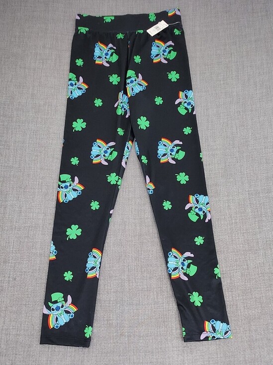 Disney Pants - Disney Stitch St. Patrick Day Clover Stretch Leggings.  Junior Small